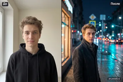 Ночной город и пальто