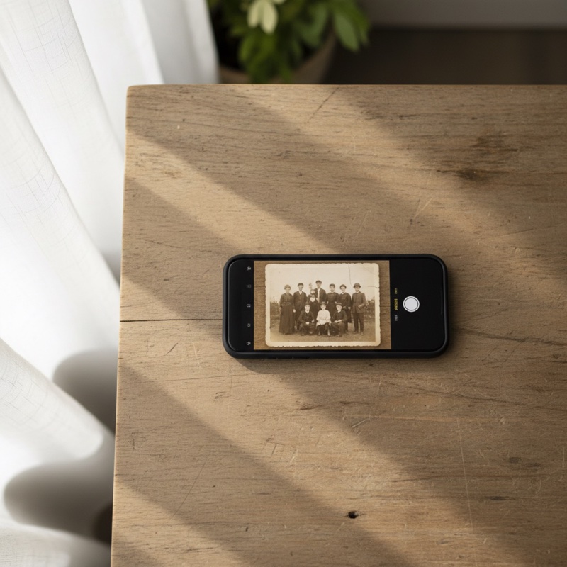 Digitizing a photo on a phone in ambient light
